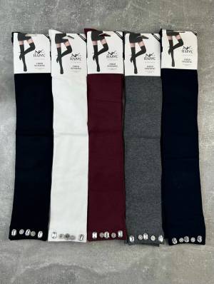 Тёплые чулки ботфорты со стразами. Размер единый: 42-46