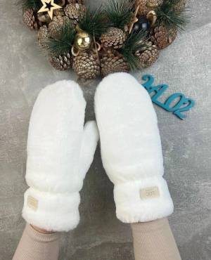 Женские варежки с мехом норки 70% меха, 20% фибра, 10% спандекс