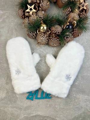 Женские варежки с мехом норки 70% меха, 20% фибра, 10% спандекс
