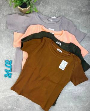 Футболка женская укороченная. Без выбора цвета!!! р.: 42-46 и 46-50 Турция