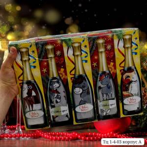 [1 шт] Льняное полотенце 35х65см с лошадкой. Коробка в виде бутылки. Подарок на новый год!!!