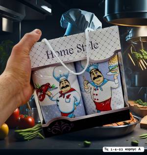 Набор из 2-х льняных полотенец 35*65 см в коробке