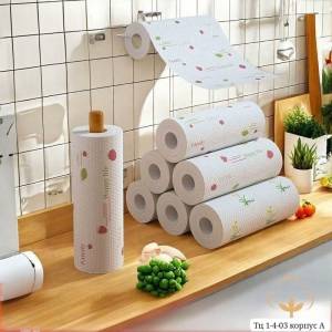 Рулон 50 шт. Многоразовые салфетки для кухни 25х25 см