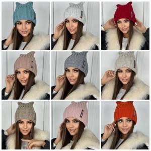 Шапка с отворотом. На флисе 50% шерсть + 50% Акрил