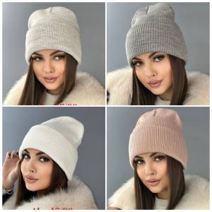 Шапка с отворотом Лапша 70% Шерсть + 30% Aкрил